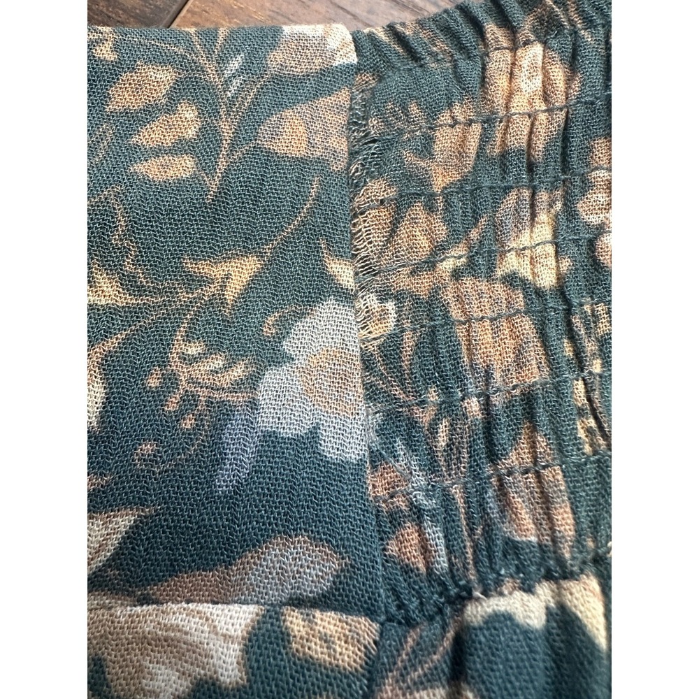 Easel Wide Leg Ruffle Pull On Elastic Waist Pant Floral Small Boho Beachy Resort - Picture 7 of 16